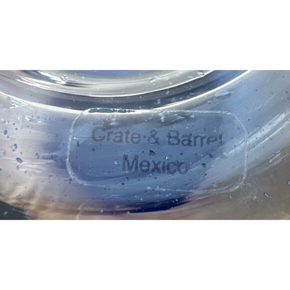 Crate & Barrel Mexico COBALT BLUE Blown Art Glass Vase 8” - Picture 6 of 6